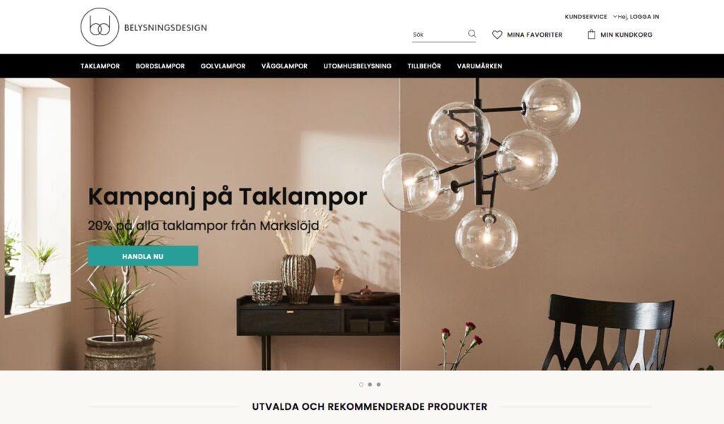 belysningsdesign webbplats